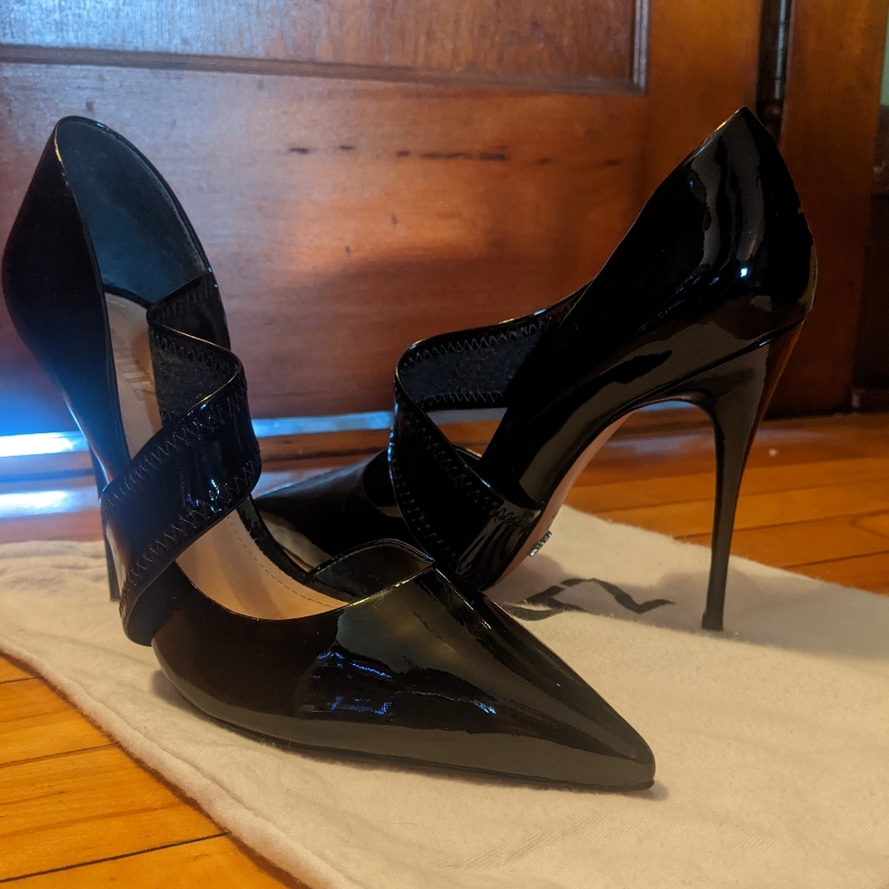 Schultz Black Patent D'Orsay Heels